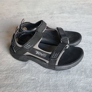 Men’s Teva Black and Grey Velcro Sandals Size 8